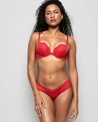 Cheeky Panty with Lace Trim Cosmo Red