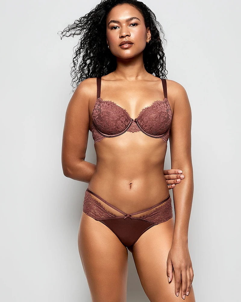 Lightly Lined Lace Full Coverage Bra Dusty Cedar