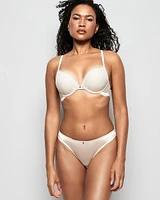 Allover Lace Up 2 Cup Push Bra Ivory Dawn