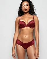 Up 2 Cup Push Bra with Lace Overlay Opulent Red