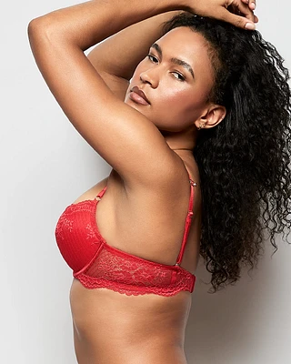 Allover Lace Push Up Bra Cosmo Red