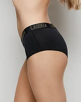 Boyshort Panty with Logo Band Smoulder Black