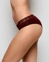 Hipster Panty with Lace Red Wine