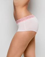 Boyshort Panty with Logo Trim Pink