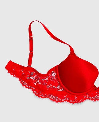 Push Up Bra With Lace Wings Cosmo Red