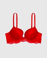 Push Up Bra With Lace Wings Cosmo Red