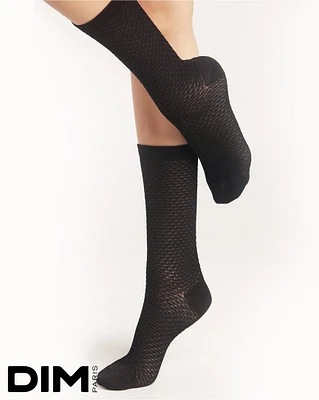 Textured Crew Socks in Black