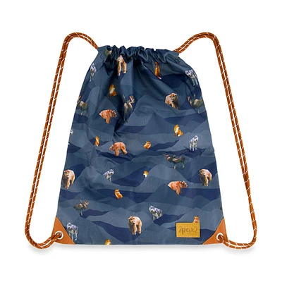 Mountain Animal Drawstring Bag