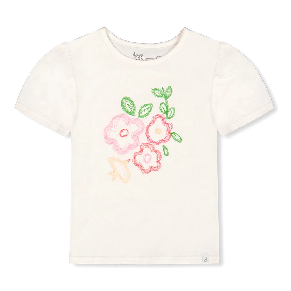 T-Shirt Fleurs Oiseaux 7-10ans