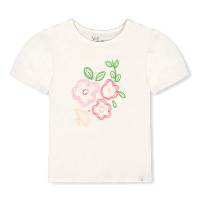 T-Shirt Fleurs Oiseaux 7-10ans