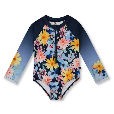 Maillot UV Une Pièce Fleurs 7-12ans