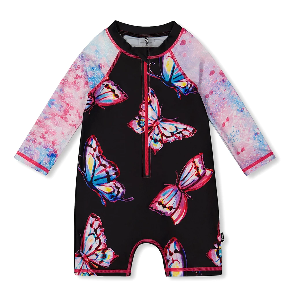 Maillot UV Une Pièce Papillons 2-6ans