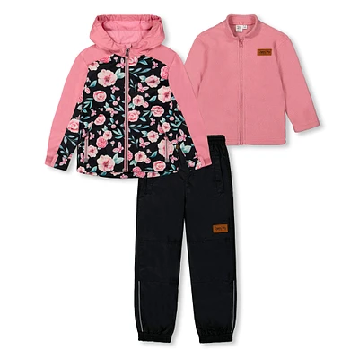 Ensemble Extérieur 3-en-1 Roses 3-6ans