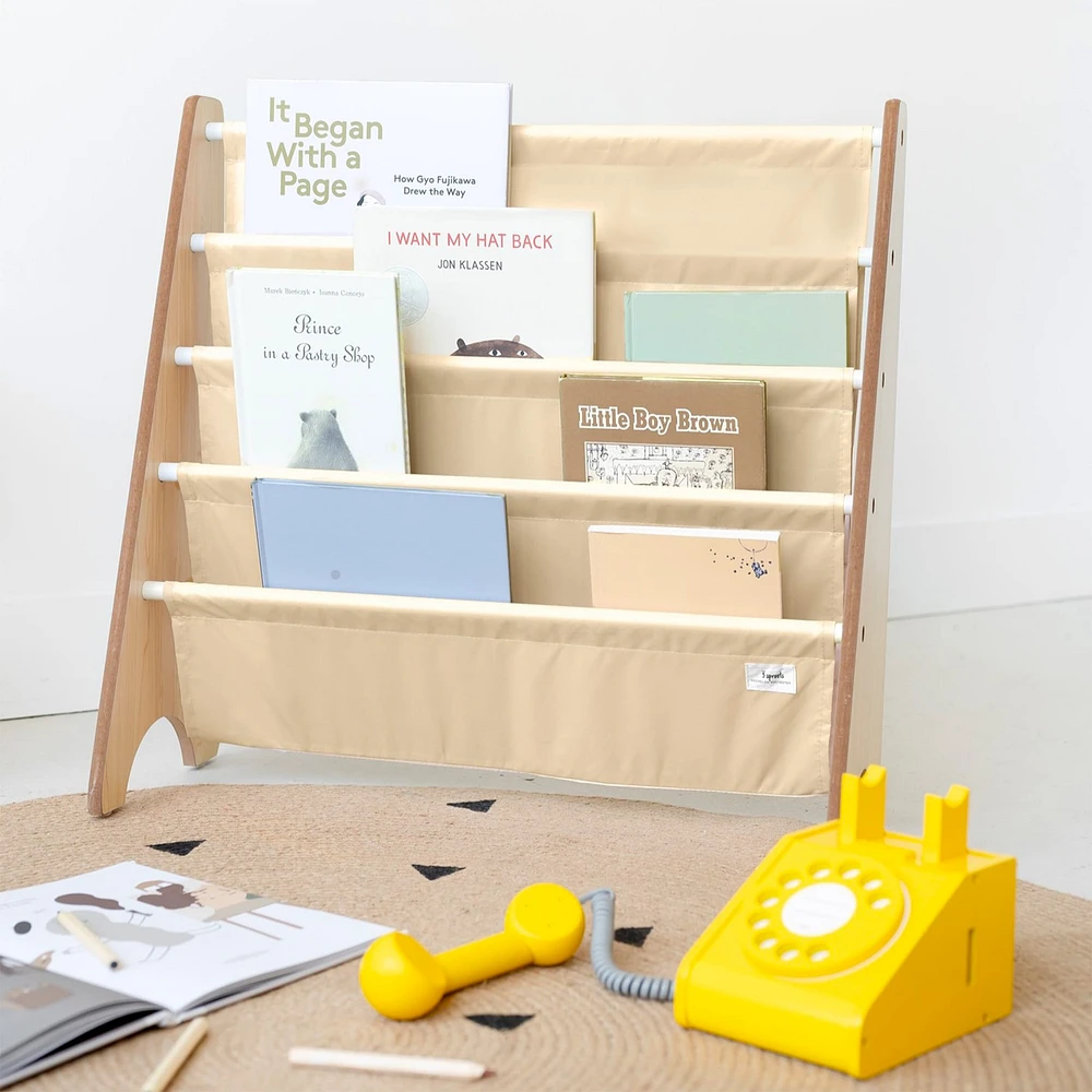 Recycled Fabric Book Rack - Beige