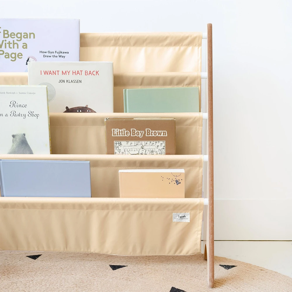 Recycled Fabric Book Rack - Beige