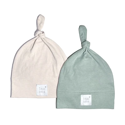 Ensemble 2 Bonnets - Bleu/Amande