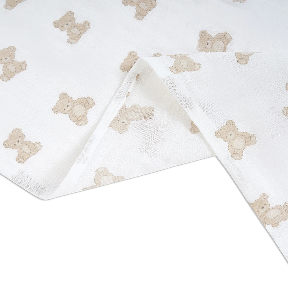 Couvertures Mousseline (2) - Ourson Beige