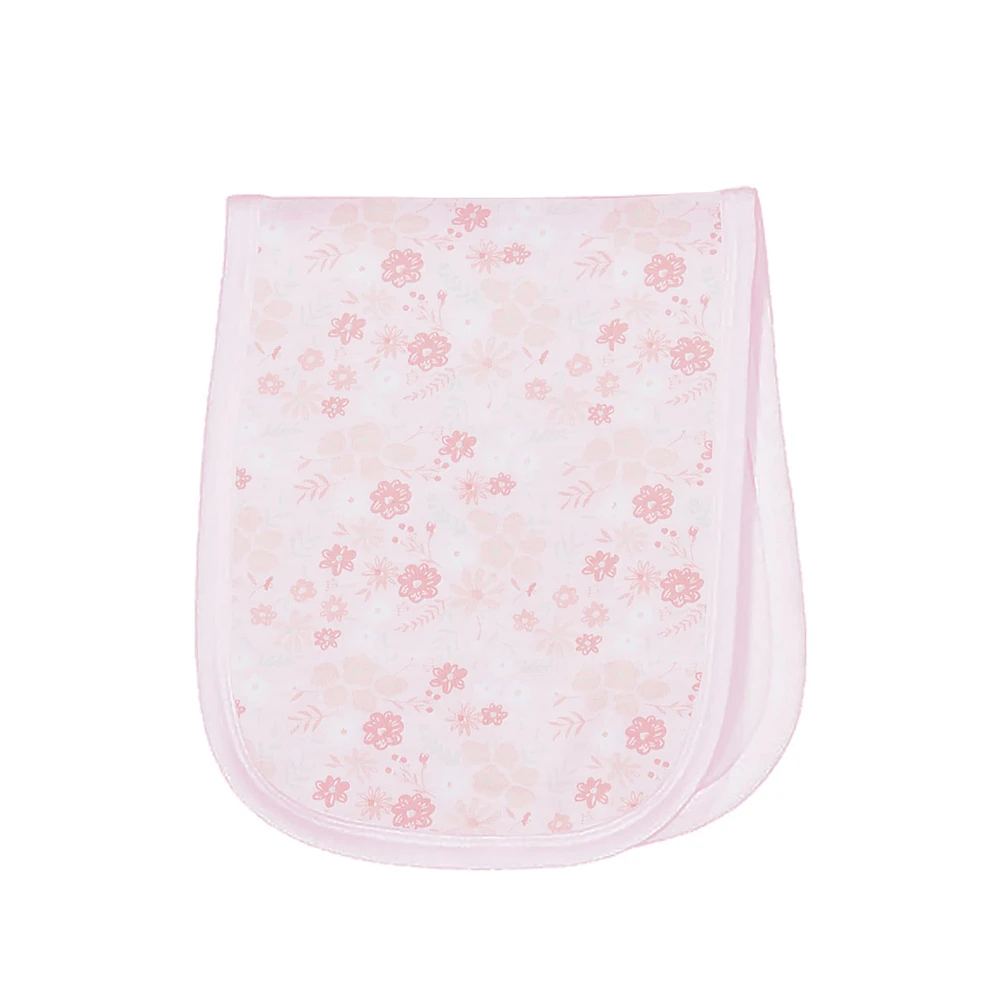 3pk Muslin Burp Cloth-Rose