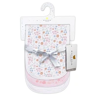 3pk Muslin Burp Cloth-Rose