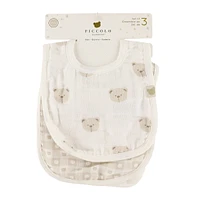 Ensemble de  3 Bavoirs Mousseline -  Ours