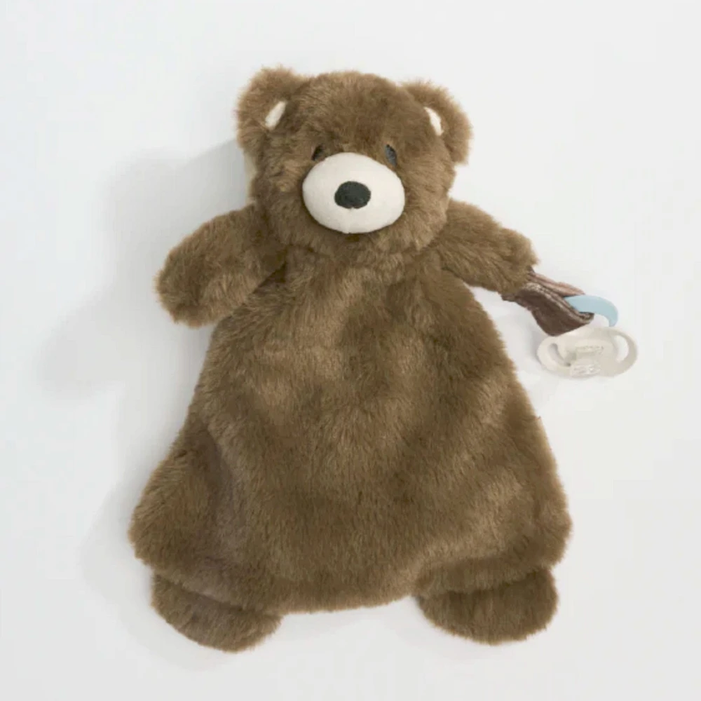 Nunu Faux Fur With Pacifier Tab Attachment 12" - Bear