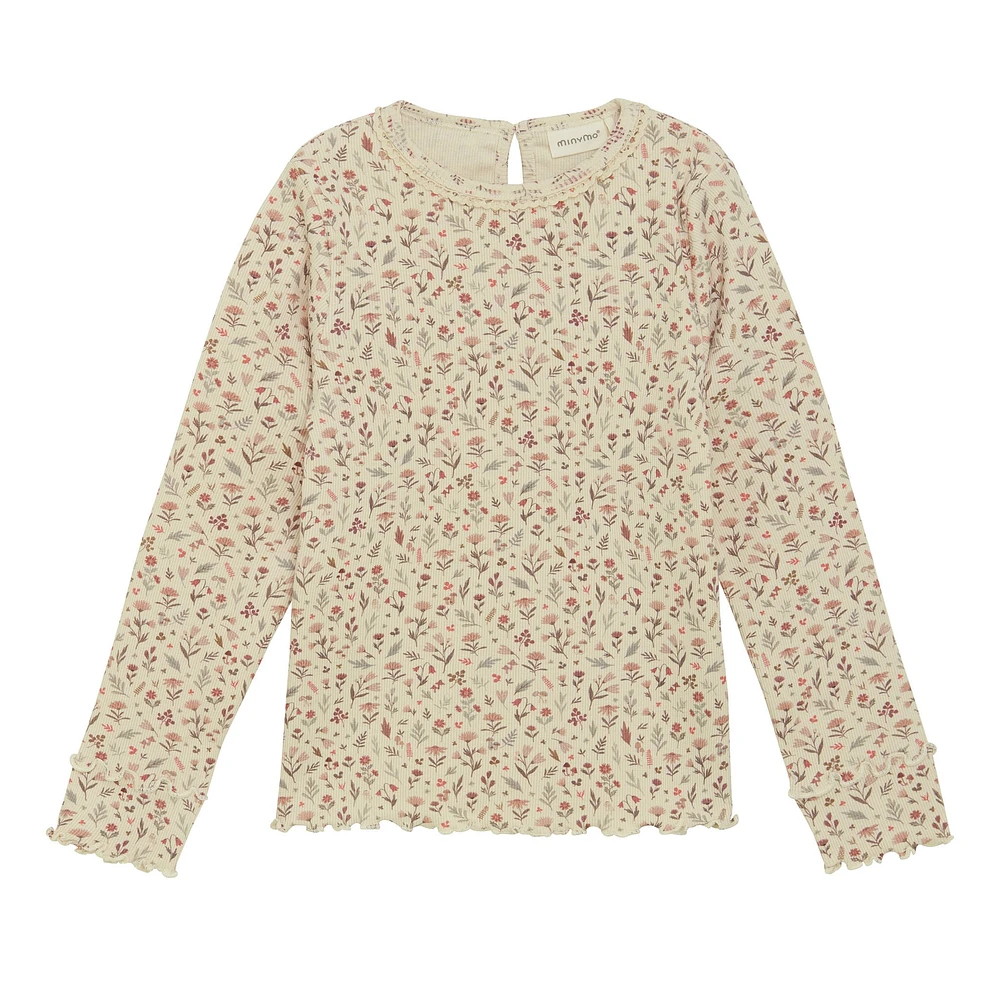Flower Rib T-shirt 3-8