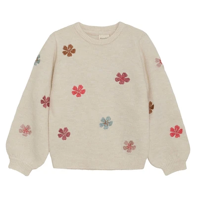 Pull Tricot Fleurs 3-8ans