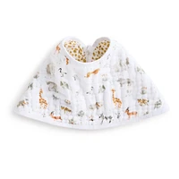 Cotton Muslin Burpy Bib - Giraffe Safari