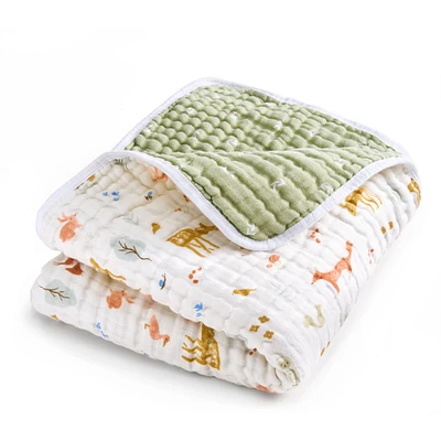 Cotton Muslin Dream Blanket - Sage Woodland