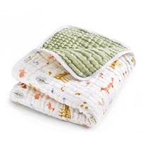 Cotton Muslin Dream Blanket - Sage Woodland