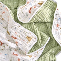 Cotton Muslin Dream Blanket - Sage Woodland