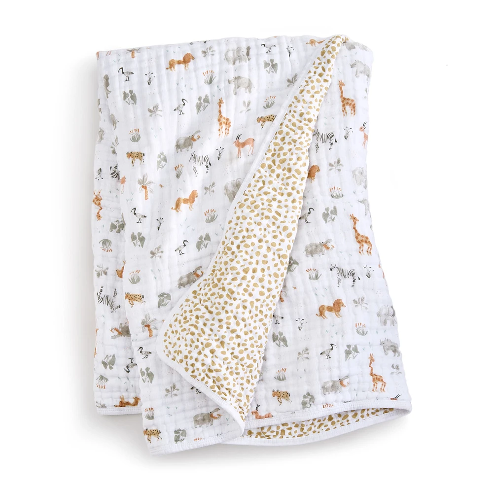 Couverture en Mousseline de Coton - Safari Girafe
