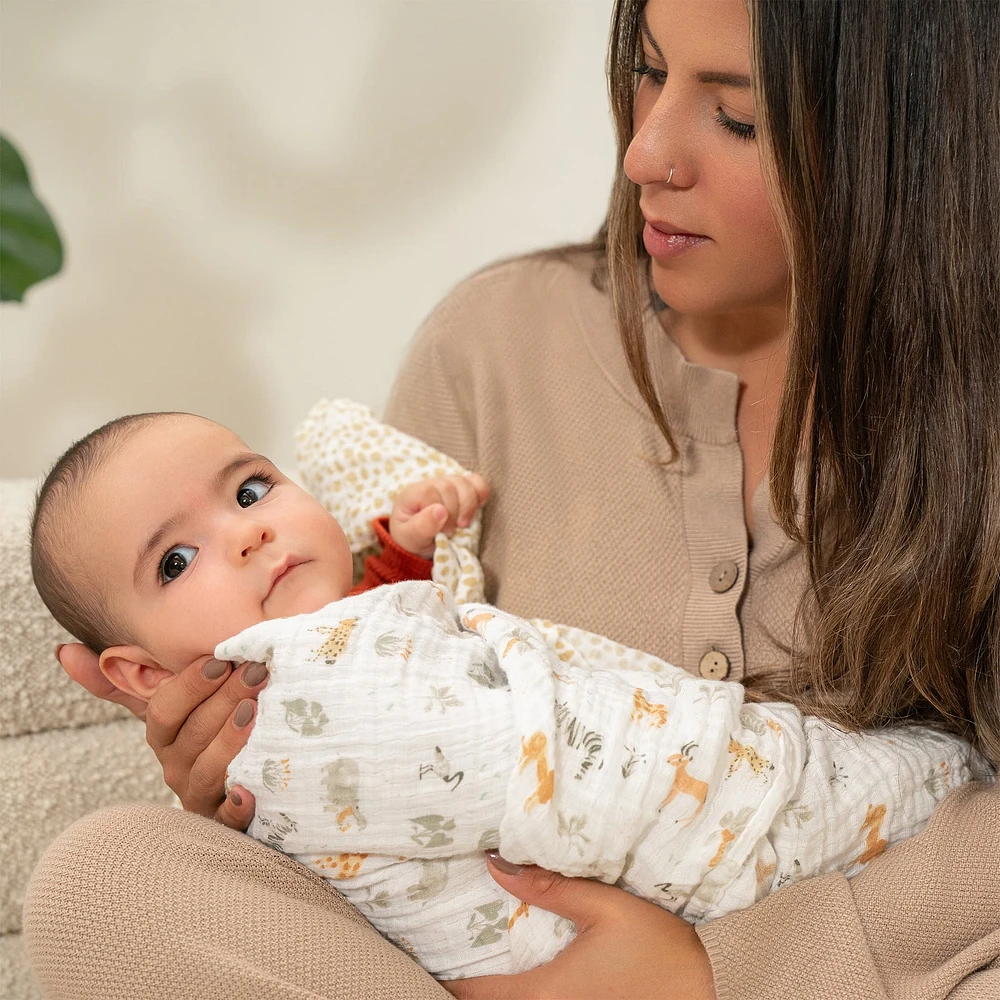 Cotton Muslin Swaddles (2) - Giraffe Safari