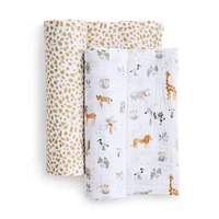 Cotton Muslin Swaddles (2) - Giraffe Safari