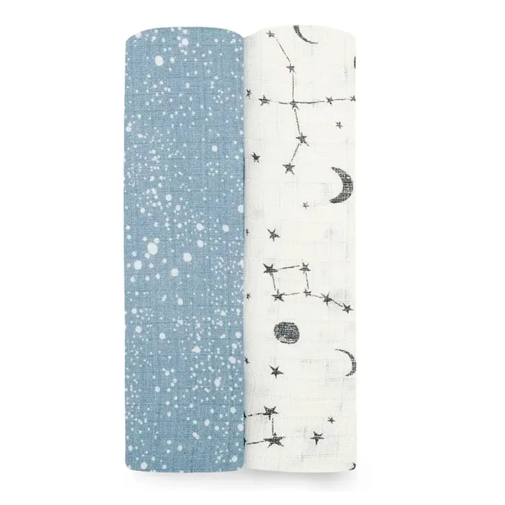 Lot de 2 langes en mousseline de coton Silky Soft Essentials - Galaxie cosmique