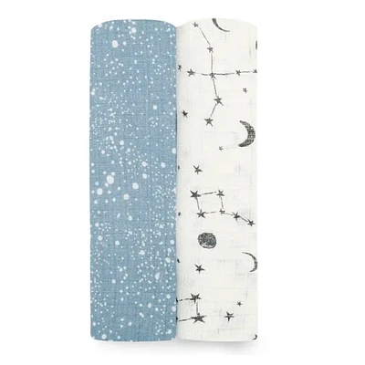 Lot de 2 langes en mousseline de coton Silky Soft Essentials - Galaxie cosmique
