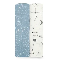 Lot de 2 langes en mousseline de coton Silky Soft Essentials - Galaxie cosmique
