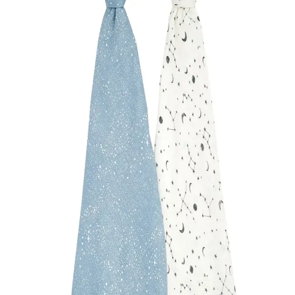Lot de 2 langes en mousseline de coton Silky Soft Essentials - Galaxie cosmique