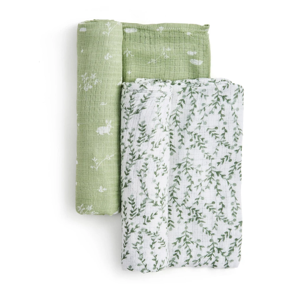 Cotton Muslin Swaddles(2) Natu