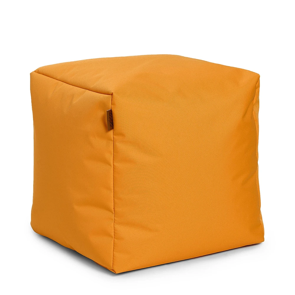 Square Ottoman and Footrest - Clementine Yellow