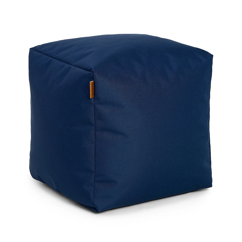 Square Ottoman and Footrest - Navy Blue