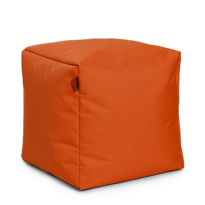 Square Ottoman and Footrest - Tangerine Orange