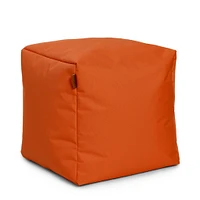 Square Ottoman and Footrest - Tangerine Orange