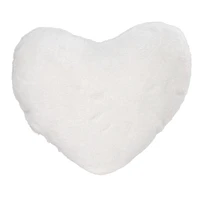 Coussin Coeur Blanc en Peluche