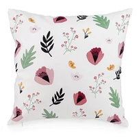 Coussin Motif Fleurs Roses
