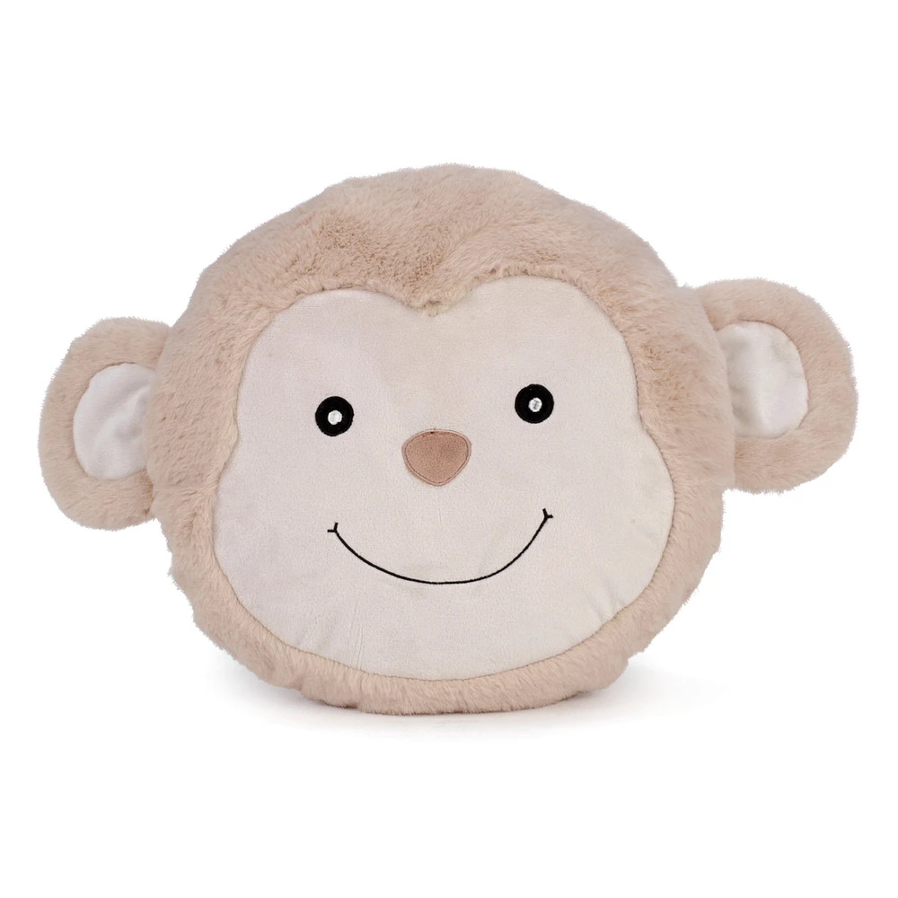 Coussin Peluche Singe Beige