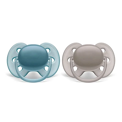 Suce Orthodontique 6-18m Ultra Doux Paquet de 2 - Bleu