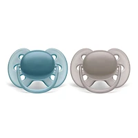Suce Orthodontique 6-18m Ultra Doux Paquet de 2 - Bleu
