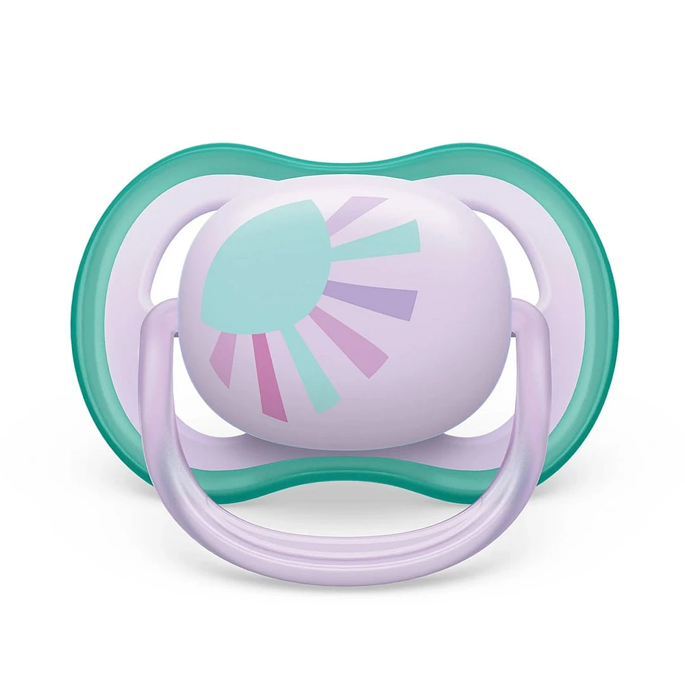 Ultra Air Pacifier 0-6m Lilac Sun/Green Rainbow 2-pack