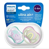 Ultra Air Pacifier 0-6m Lilac Sun/Green Rainbow 2-pack